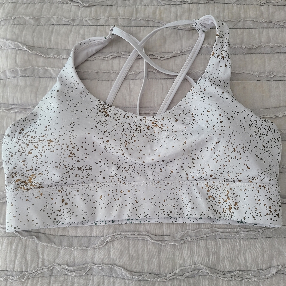 Zyia White Stay Gold Light n Tight Strappy Bra